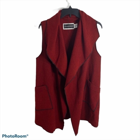 Talk of the Walk Red Knit Vest Women’s Small - Picture 1 of 7